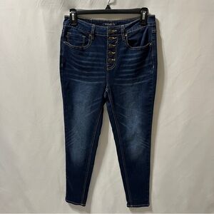 Vigoss Ace High Rise Skinny Jeans Button Fly Medium/Dark Wash Size W27/L27